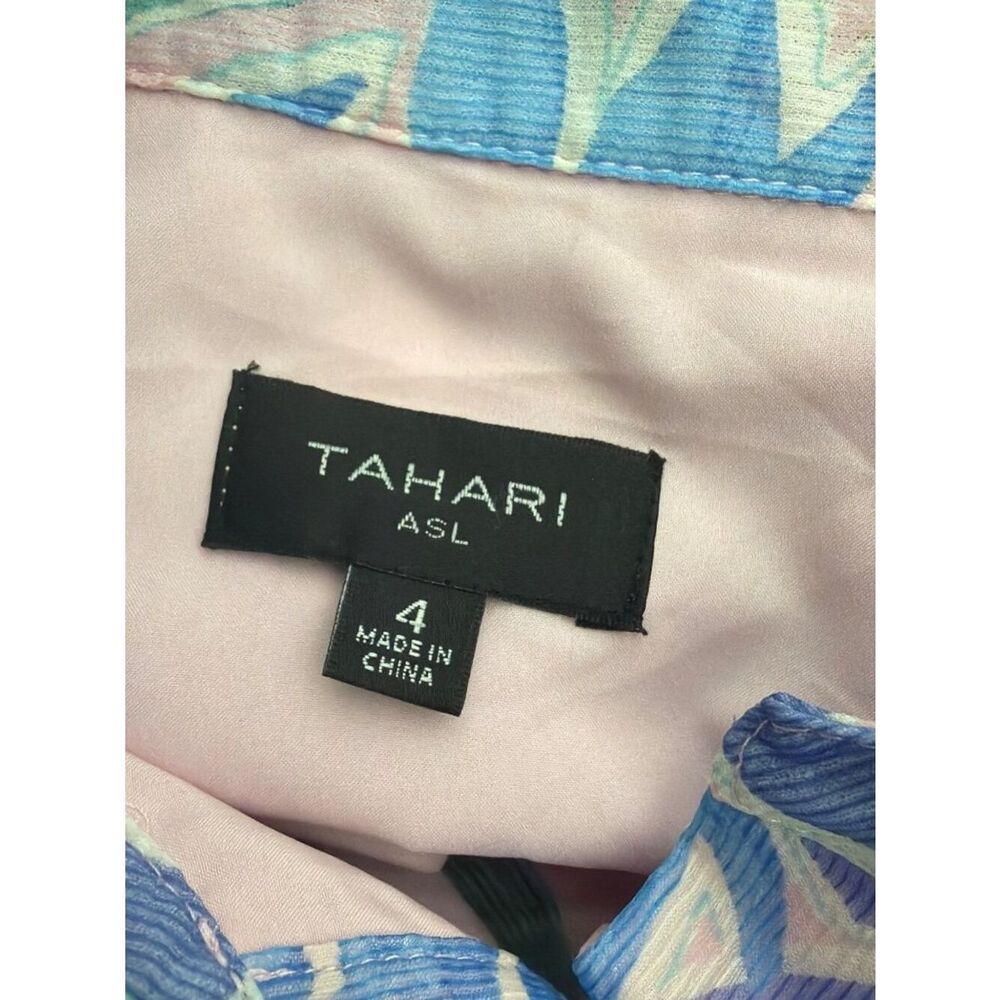 Tahari ASL Women’s Shadow-Stripe Floral Print Belted Dress Size 4 - Picture 11 of 13
